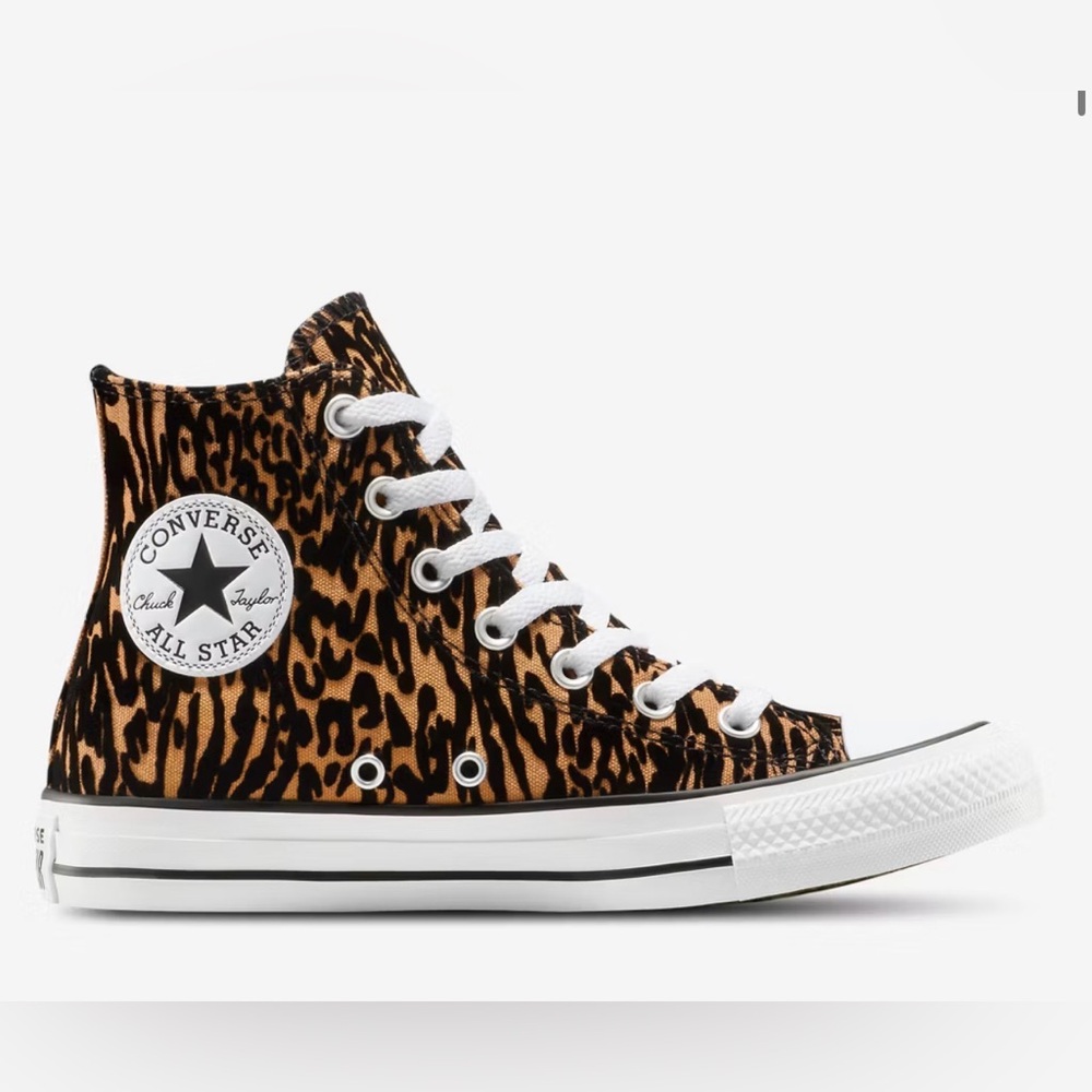 Converse Chuck Taylor all star high top leopard velvet brown black animal luxe